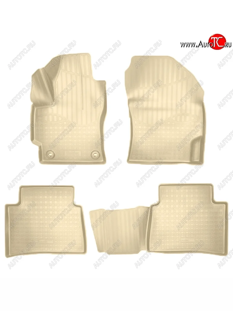 Коврики салонные Noplast (3D) Toyota Corolla E210 седан дорестайлинг (2018-2022) (Бежевые)  в Перми Пермском крае