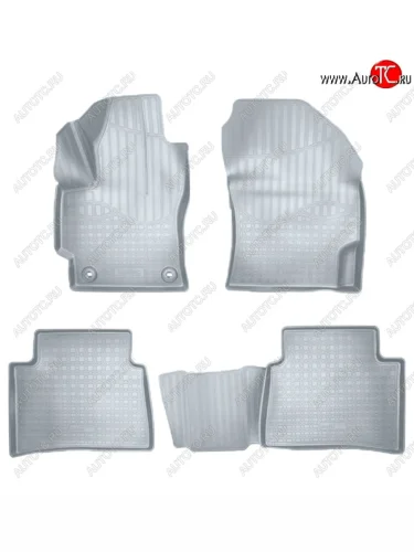 Коврики салонные Noplast (3D) (Серые) Toyota Corolla E210 седан дорестайлинг (2018-2022)