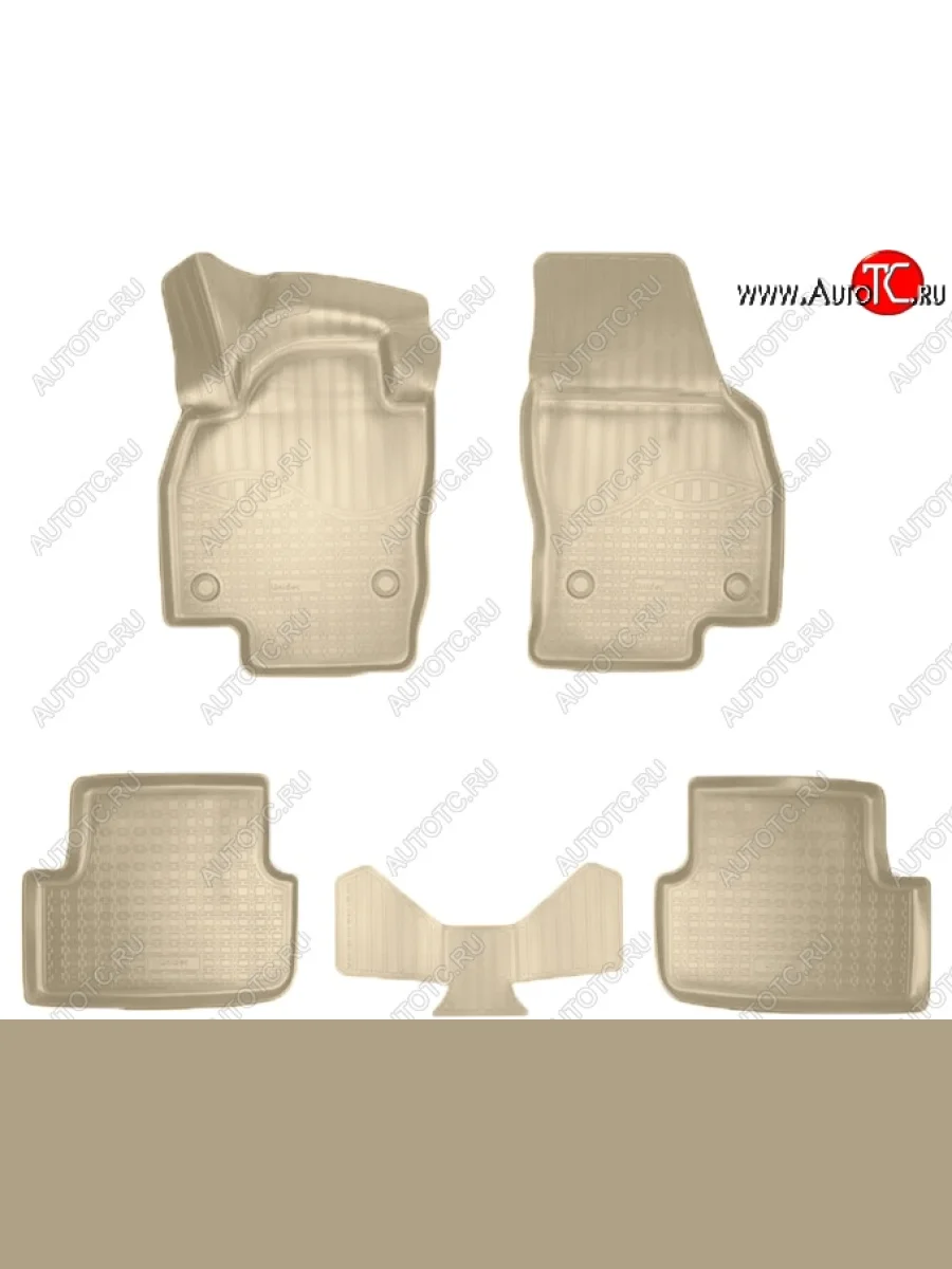 Коврики салонные Noplast (3D) Volkswagen Polo Mk6 лифтбек (2020-2022) (Бежевые)  в Перми Пермском крае