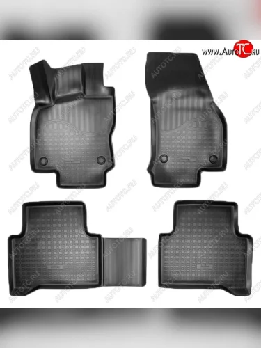 Коврики салонные Noplast (3D) (Черные) Volkswagen Touran 2T дорестайлинг минивэн (2015-2025)
