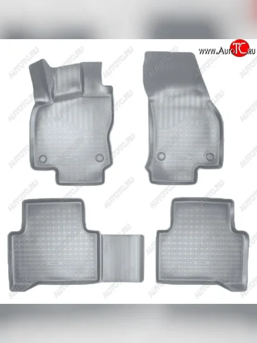 Коврики салонные Noplast (3D) (Серые) Volkswagen Touran 2T дорестайлинг минивэн (2015-2025)