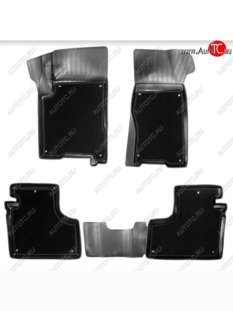 Комплект комбинированых ковриков в салон с повышенной износостойкостью Unidec (полиуретан, съемная текстильная вставка) Лада ВАЗ Нива Трэвел (212300-80) (2021-2025) (Черный)  в Самаре Самарской области