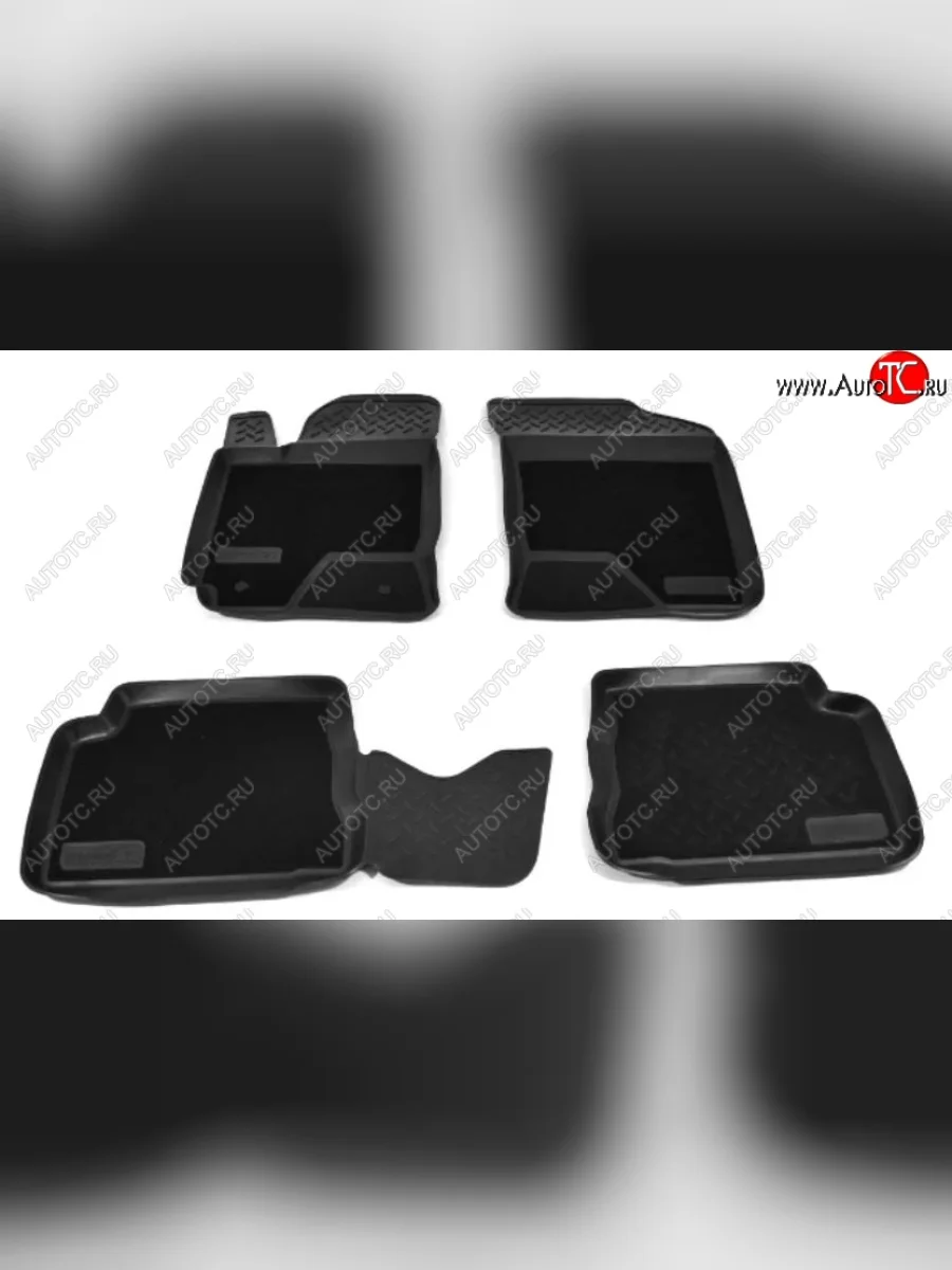 Комплект комбинированых ковриков в салон с повышенной износостойкостью Unidec (полиуретан, текстиль) Hyundai Getz TB хэтчбэк 5 дв. рестайлинг (2005-2010) (Черный)  в Керчи Республика Крым