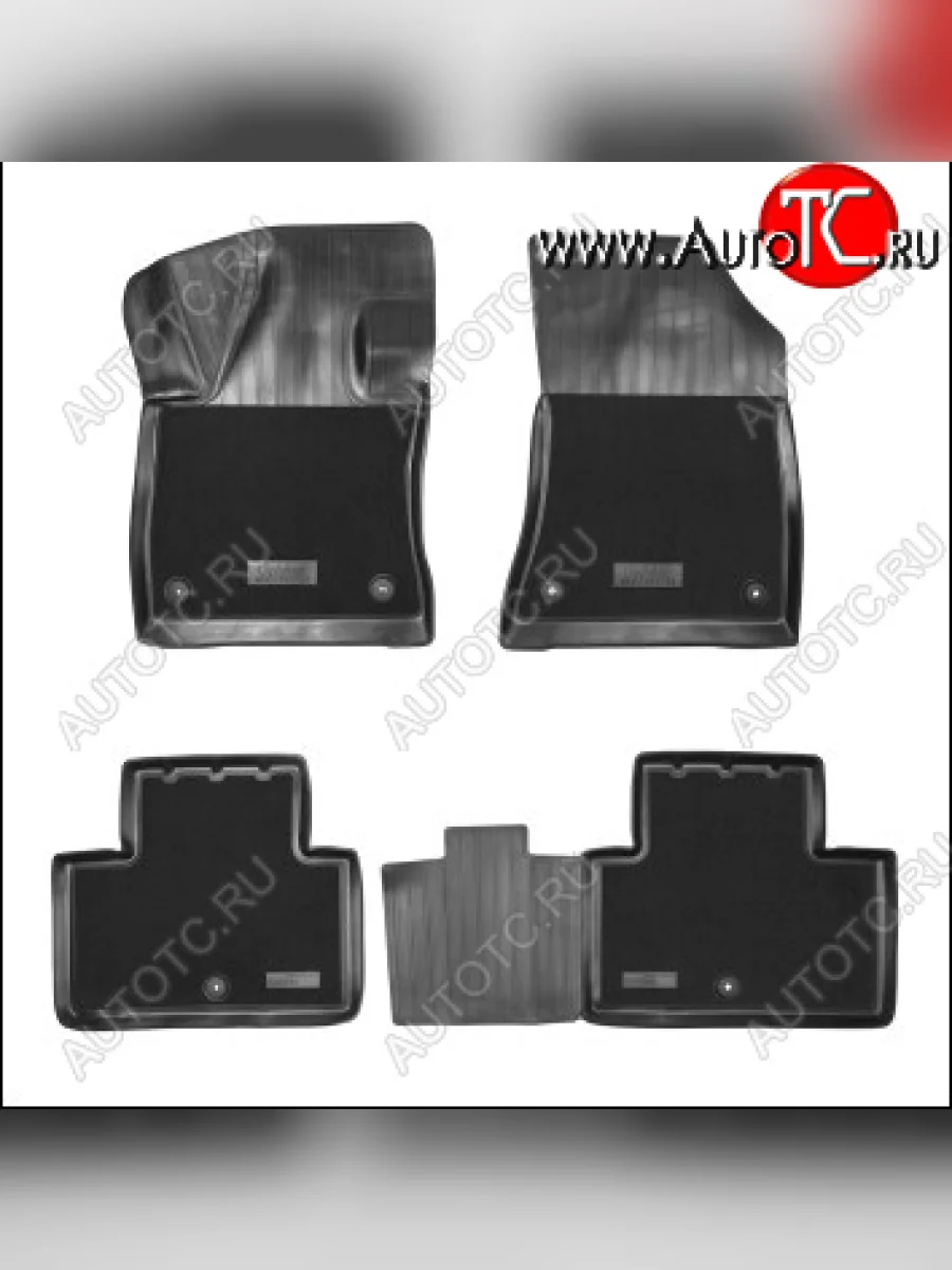 Комплект комбинированых ковриков в салон с повышенной износостойкостью Unidec (полиуретан, текстиль) INFINITI Qx50 J55 (2017-2022) (Черный)  в Керчи Республика Крым