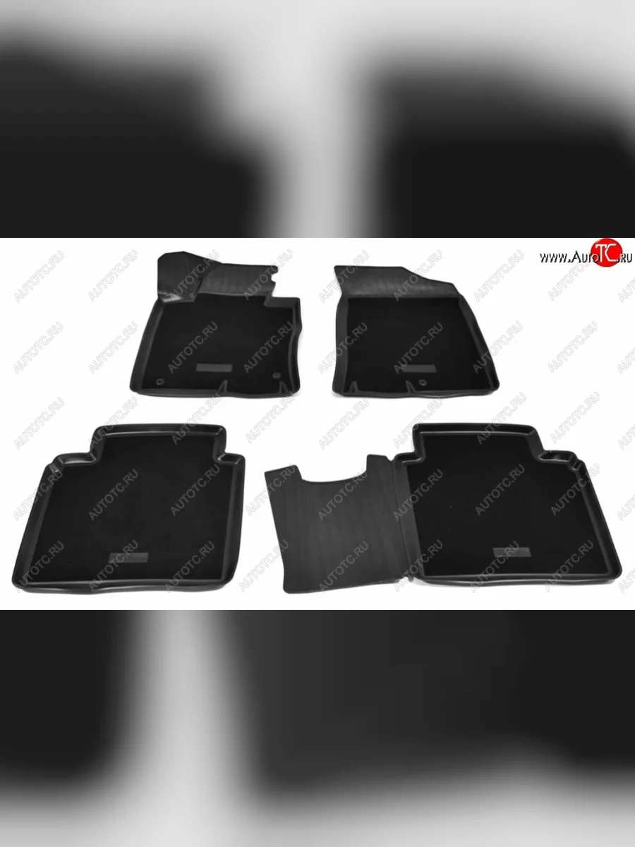 Комплект комбинированых ковриков в салон с повышенной износостойкостью Unidec (полиуретан, текстиль) KIA Optima 4 JF дорестайлинг универсал (2015-2018) (Черный)  в Перми Пермском крае