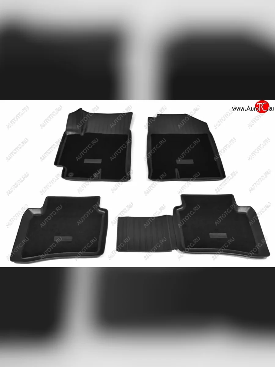 Комплект комбинированых ковриков в салон с повышенной износостойкостью Unidec (полиуретан, текстиль) KIA Rio 4 FB дорестайлинг седан (2016-2020) (Черный)  с доставкой в г. Керчь