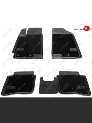 Комплект комбинированых ковриков в салон с повышенной износостойкостью Unidec (полиуретан, текстиль) KIA Rio 3 QB хэтчбек 5 дв. рестайлинг (2015-2017) (Черный)