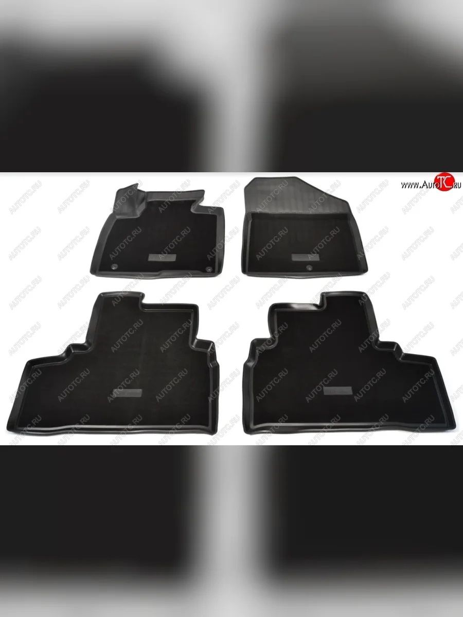 Комплект комбинированых ковриков в салон с повышенной износостойкостью Unidec (полиуретан, текстиль) KIA Sorento UM/Prime дорестайлинг (2014-2018) (Черный)  с доставкой в г. Пермь