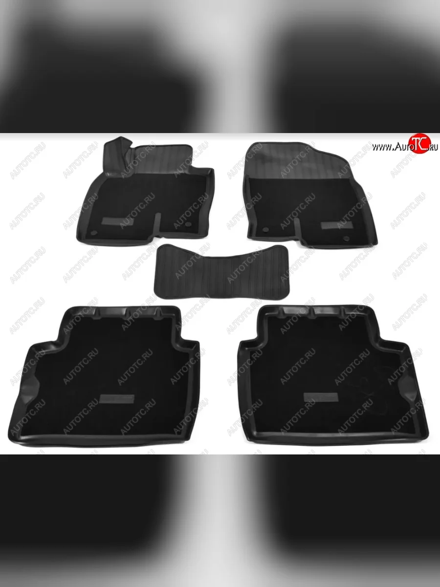 Комплект комбинированых ковриков в салон с повышенной износостойкостью Unidec (полиуретан, текстиль)  Mazda CX-5 (2016-2025) KF (Черный)  с доставкой в г. Керчь