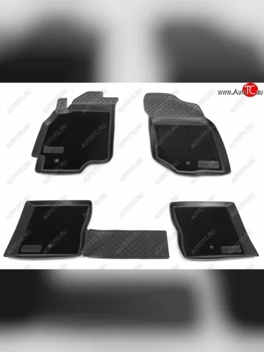 Комплект комбинированых ковриков в салон с повышенной износостойкостью Unidec (полиуретан, текстиль) (Черный) Mitsubishi Lancer 9 CS седан 1-ый рестайлинг (2003-2005)