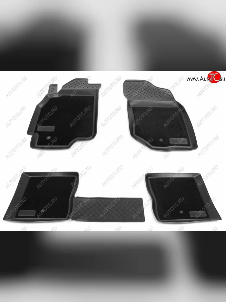 Комплект комбинированых ковриков в салон с повышенной износостойкостью Unidec (полиуретан, текстиль) Mitsubishi Lancer 9 CS седан 1-ый рестайлинг (2003-2005) (Черный)  в Керчи Республика Крым