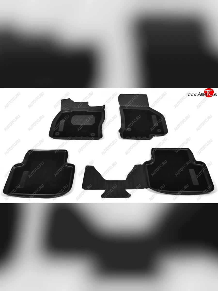 Комплект комбинированых ковриков в салон с повышенной износостойкостью Unidec (полиуретан, текстиль) Skoda Octavia A7 дорестайлинг лифтбэк (2012-2017) (Черный)  в Перми Пермском крае