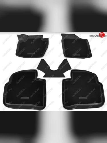 Комплект комбинированых ковриков в салон с повышенной износостойкостью Unidec (полиуретан, текстиль) (Черный) Seat Toledo Mk4 хэтчбэк 5 дв. (2011-2018)