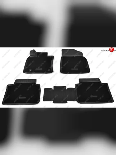 Комплект комбинированых ковриков в салон с повышенной износостойкостью Unidec (полиуретан, текстиль) (Черный) Toyota Camry  XV70 (2017-2021) дорестайлинг