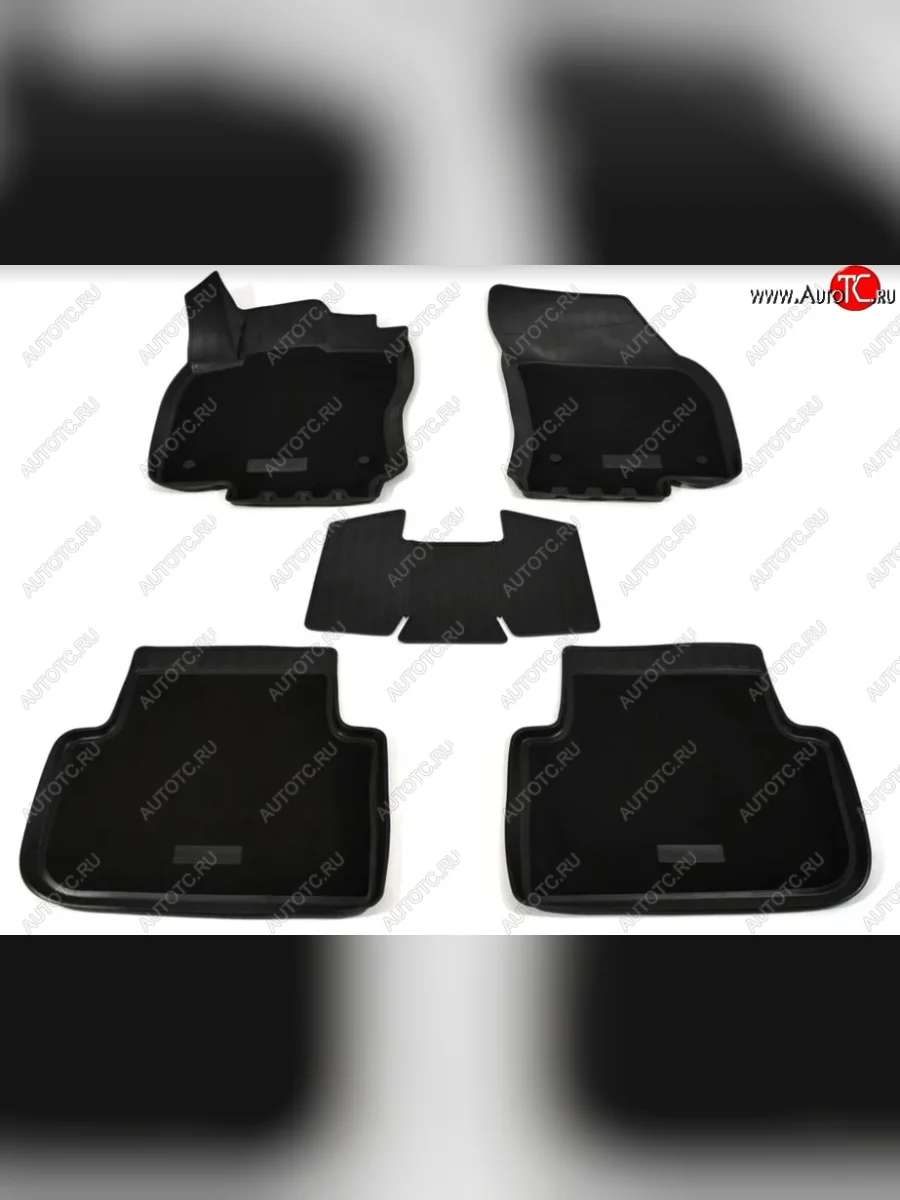 Комплект комбинированых ковриков в салон с повышенной износостойкостью Unidec (полиуретан, текстиль)  Volkswagen Tiguan (2016-2022) Mk2 (Черный)  в Керчи Республика Крым