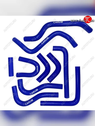 Патрубки радиатора печки (ЗМЗ-405 Е-3 силикон) CARUM ГАЗ Соболь 2217 автобус дорестайлинг  (1998-2002) (комплект 10 шт.)