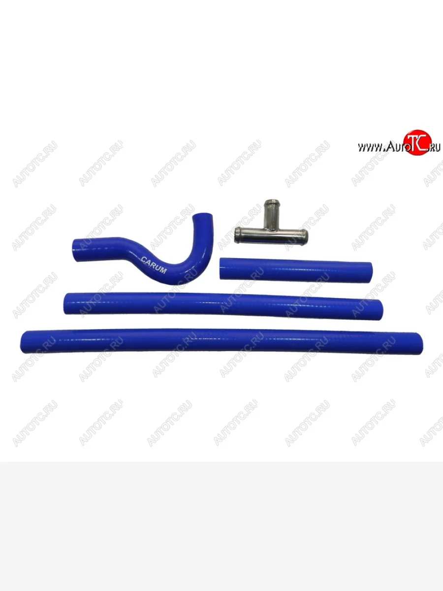 Патрубки радиатора печки (старого образца, силикон) CARUM Лада ВАЗ 2112 купе (2002-2009) (комплект 2 шт. + тройник)  в Самаре Самарской области