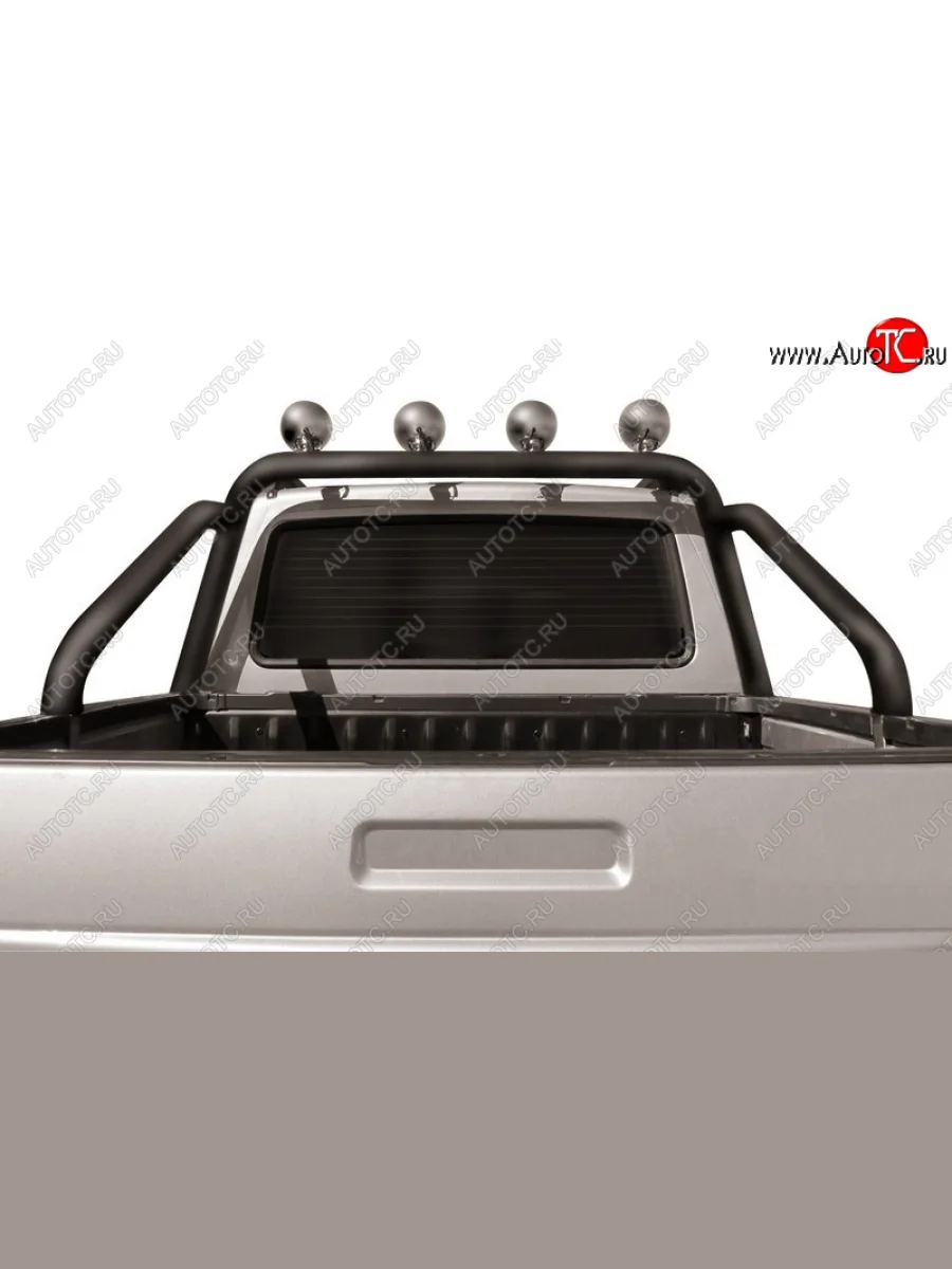 Дуга в кузов из труб (d 76 мм) с креплениями под ПТФ Arbori Уаз Патриот 23632 дорестайлинг пикап (2008-2014) (нержавеющая сталь.)  в Керчи Республика Крым