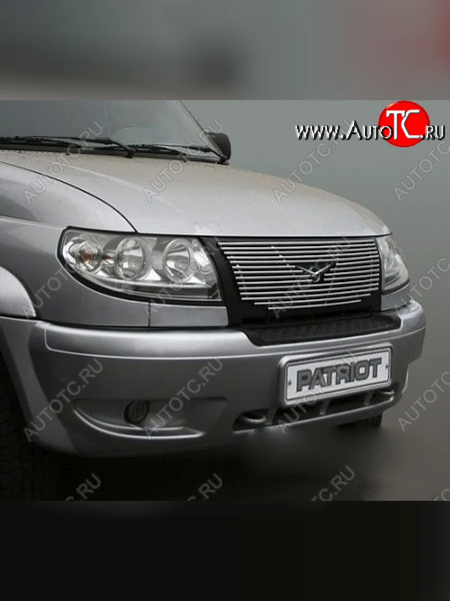 Декоративный элемент решетки радиатора (d10) Souz-96 Уаз Профи 23602 бортовой грузовик 4 дв. (2017-2025) (Цвет: черный, нержавеющая сталь.)  в Керчи Республика Крым