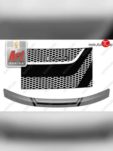 Дефлектор капота CA-Plastiс (Серия Art черная) Nissan Terrano D10 рестайлинг (2016-2022)