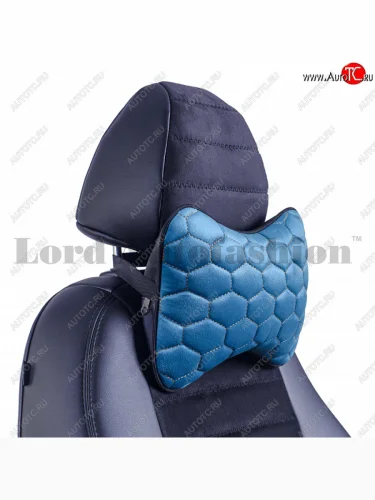 Подушка-косточка Lord Autofashion Соты (экокожа/велюр, 2 шт.) (Бирюзовый) 