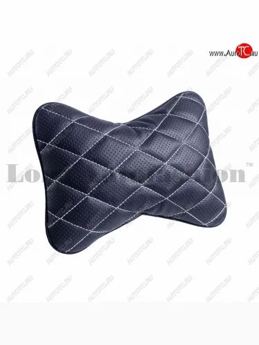 Подушка-косточка Lord Autofashion Ромб (экокожа, 2 шт.) (Черный, строчка белая) 