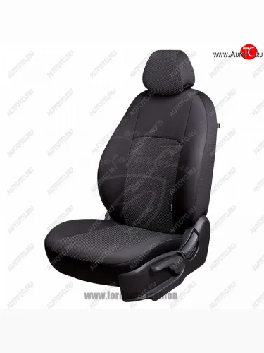 Чехлы для сидений Lord Autofashion Дублин (жаккард) (Черный, вставка Ёж Белый) Hyundai Accent 2 LC седан дорестайлинг (ТагАЗ) (1999-2012)