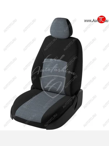 Чехлы для сидений Lord Autofashion Дублин (жаккард, спинка 60/40, 2 Г-образных подголовника) (Черный, вставка Стежок серый) Hyundai Creta GS дорестайлинг (2015-2019)