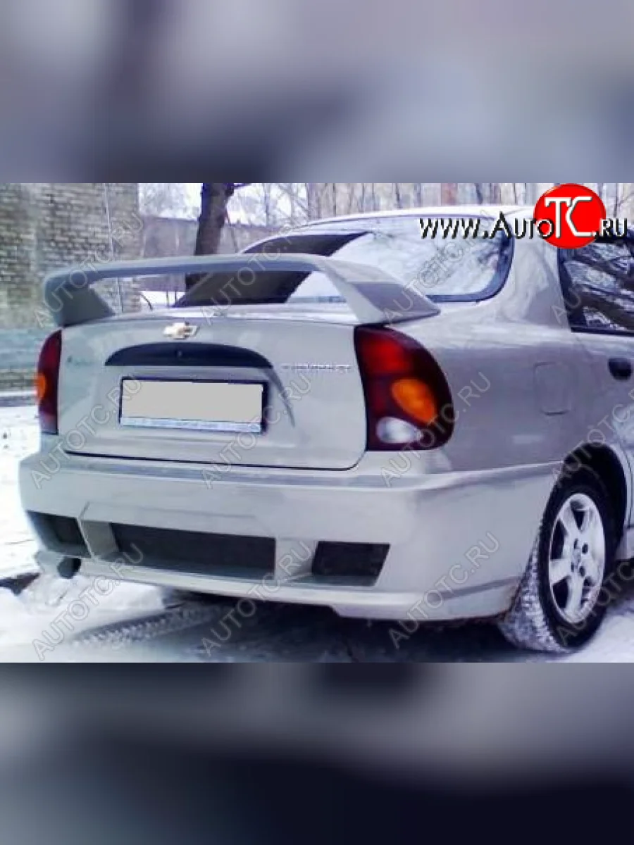 Спойлер крышки багажника Атланта (стекловолокно). Chevrolet Lanos T100 седан (2002-2017) (Неокрашенный)  в Воронеже Воронежской области