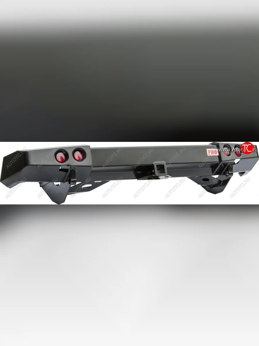 Бампер задний силовой РИФ Mitsubishi Pajero Sport PB дорестайлинг (2008-2013) (С квадратом под фаркоп и фонарями)  в Керчи Республика Крым