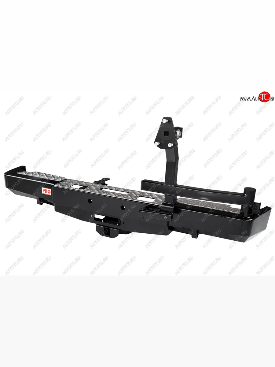 Бампер задний силовой (лифт 50 мм) РИФ ГАЗ Соболь 2752 дорестайлинг цельнометаллический фургон (1998-2002) (С площадкой под лебедку, квадратом под фаркоп и калиткой)  в Керчи Республика Крым