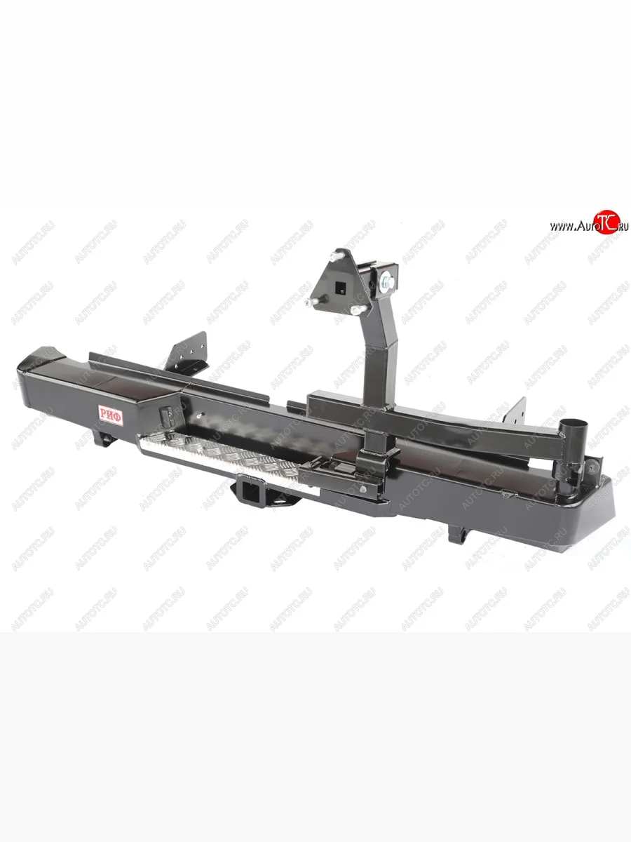 Бампер задний силовой РИФ Mitsubishi L200 5 KK,KL дорестайлинг (2015-2019) (С квадратом под фаркоп и калиткой)  с доставкой в г. Керчь