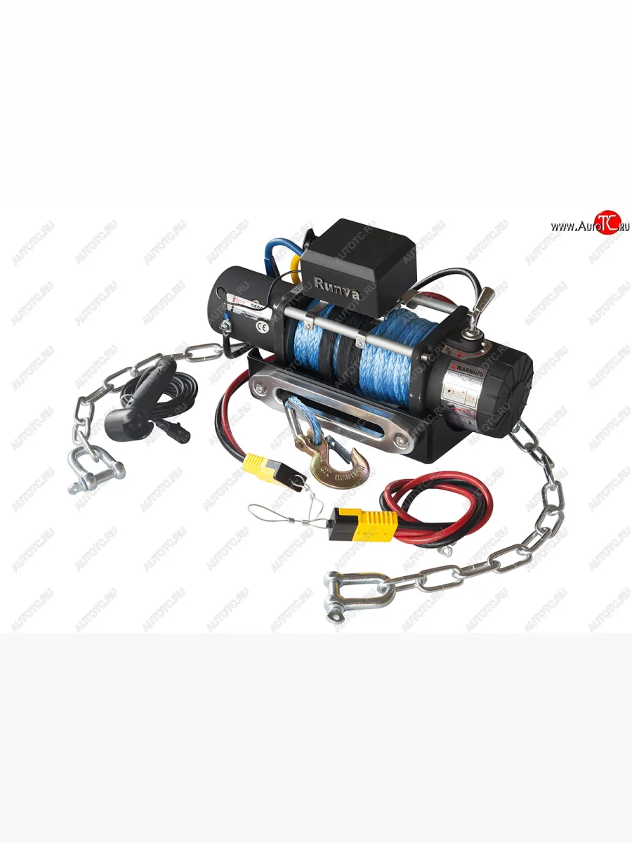 Лебёдка переносная РИФ 9500SR (синтетический трос) GAC М8 (2024-2025) (C облегчённой площадкой на цепях и проводами, синтетический трос)  в Перми Пермском крае