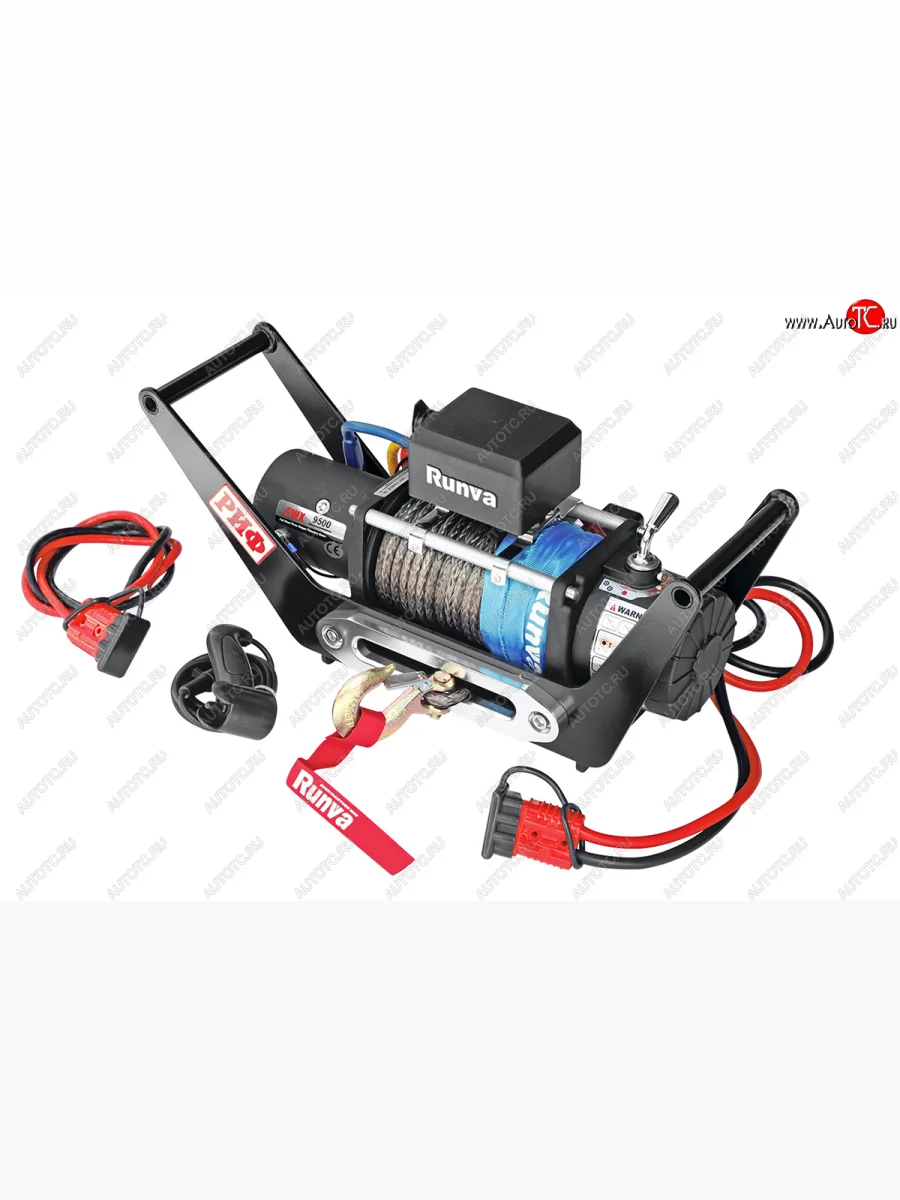 Лебёдка переносная РИФ 9500SR (синтетический трос) Sym QuadRaider 600 (2010-2025) (с площадкой в квадрат фаркопа)  в Керчи Республика Крым