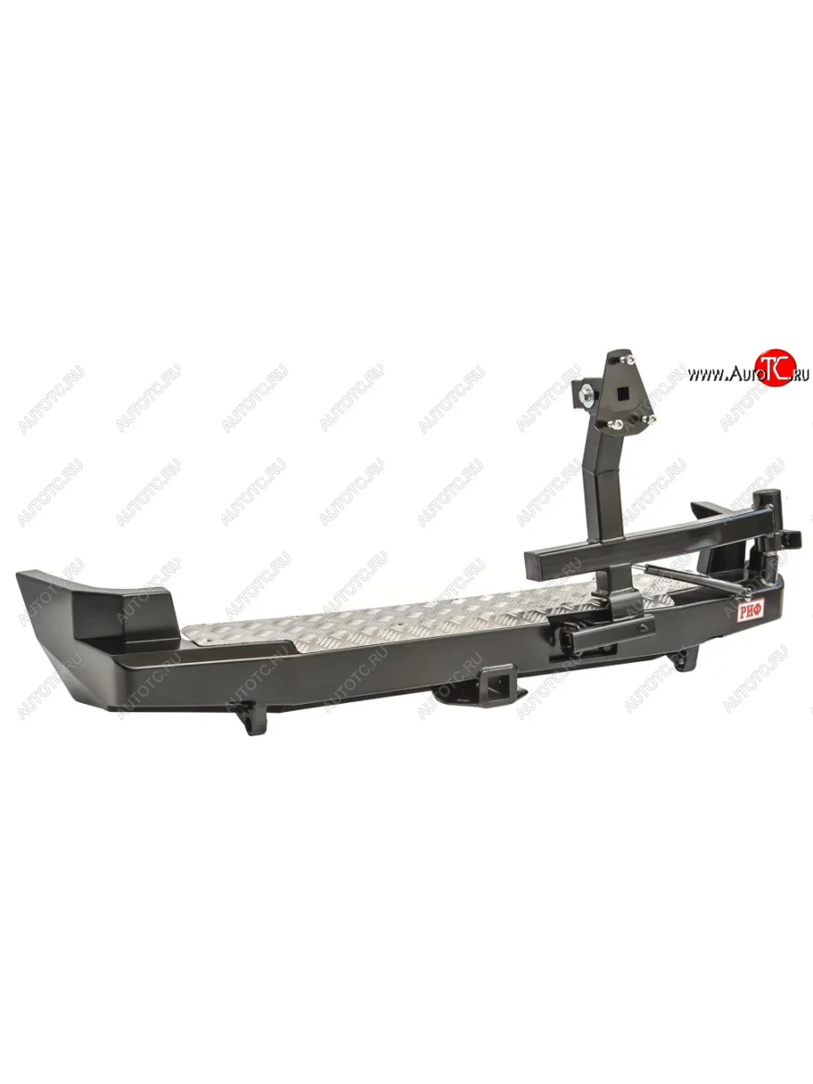 Бампер задний силовой РИФ Chevrolet Niva 2123 рестайлинг (2009-2020) (С квадратом под фаркоп, калиткой и подсветкой номера)  с доставкой в г. Керчь