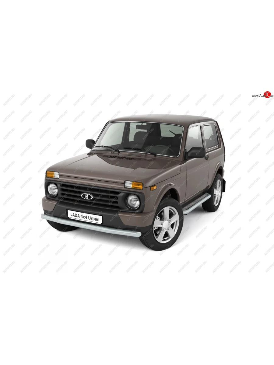 Защита переднего бампера (Ø63 мм, с полимерным покрытием) Petroil Tuning Лада ВАЗ нива 4х4 2131 Урбан 3 дв. дорестайлинг (2014-2019) (цвет: серебро Искра)  в Самаре Самарской области