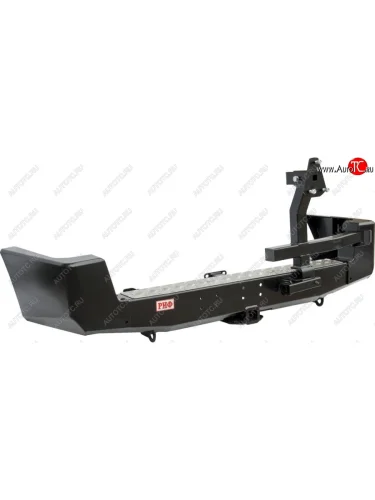 Бампер задний силовой РИФ (стандарт) (С квадратом под фаркоп, калиткой и отверстиями под парктроник) Уаз Патриот  3163 5 дв. (2005-2013) дорестайлинг