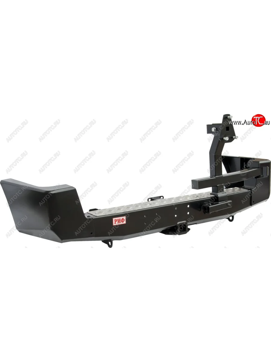 Бампер задний силовой РИФ (стандарт)  Уаз Патриот (2005-2013) 3163 5 дв. (С квадратом под фаркоп, калиткой и отверстиями под парктроник)  с доставкой в г. Керчь