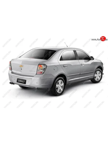 Защита заднего бампера PT GROUP угловая Ø38мм ИСКРА (ППК) CHEVROLET Cobalt 2019- (Сталь с полимерным покрытием в цвет: черный ❞Шагрень❝) Chevrolet Cobalt (2019-2023) седан 2-ой рестайлинг