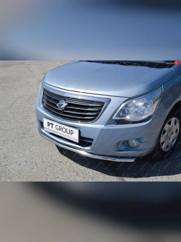 Защита переднего бампера Petroil Tuning (Ø38) (Нержавейка) Chevrolet Cobalt (2019-2023) седан 2-ой рестайлинг