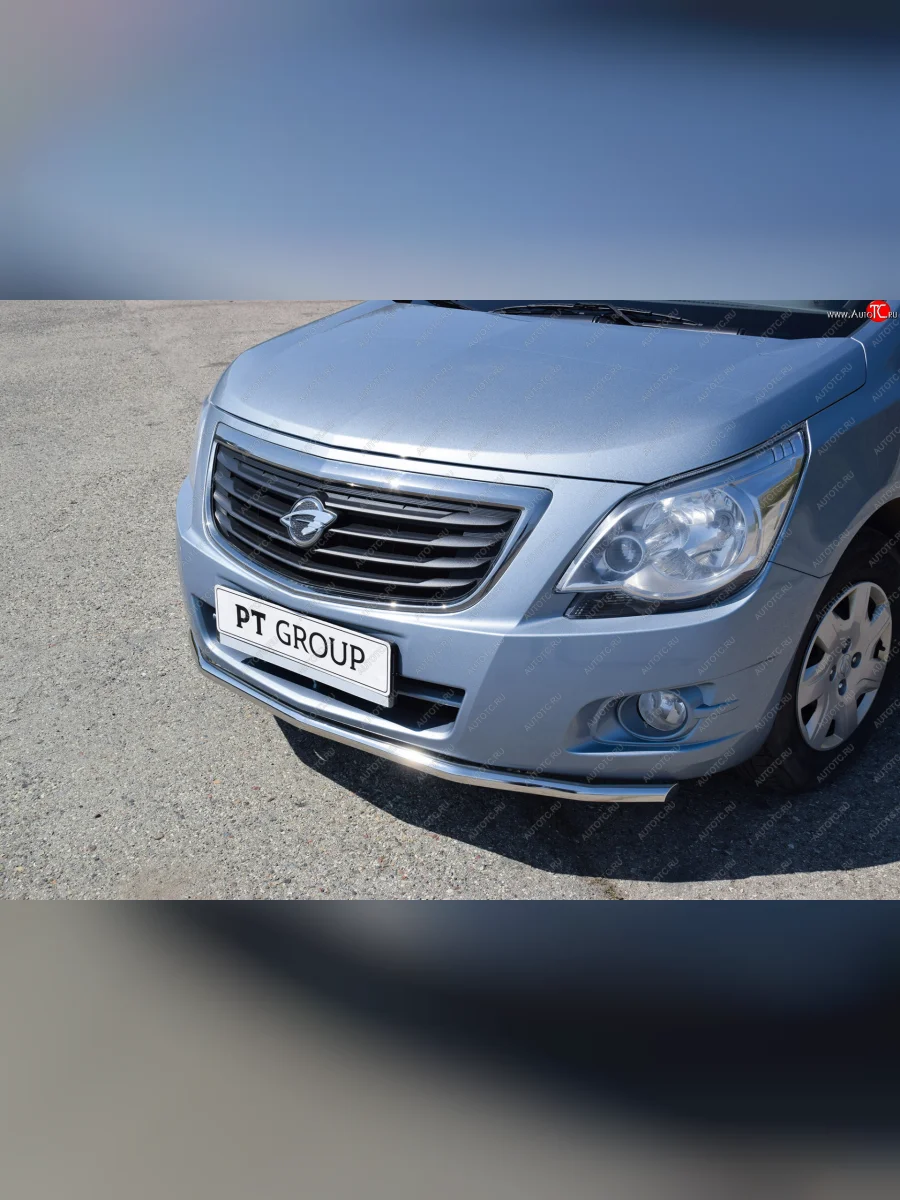 Защита переднего бампера Petroil Tuning (Ø38)  Chevrolet Cobalt (2019-2023) (Нержавейка)  с доставкой в г. Пермь