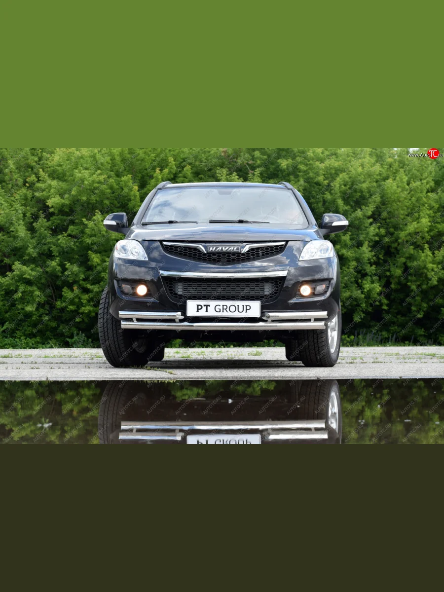 Защита переднего бампера Petroil Tuning (Ø63/51 мм)  Haval H5 (2020-2023) (Нержавейка)  с доставкой в г. Пермь