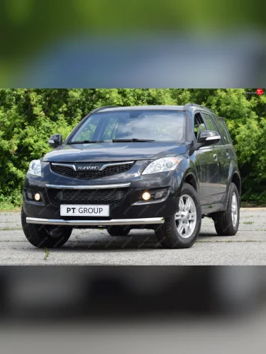 Защита переднего бампера Petroil Tuning (Ø63 мм) (Нержавейка) Haval H5 (2020-2023) рестайлинг