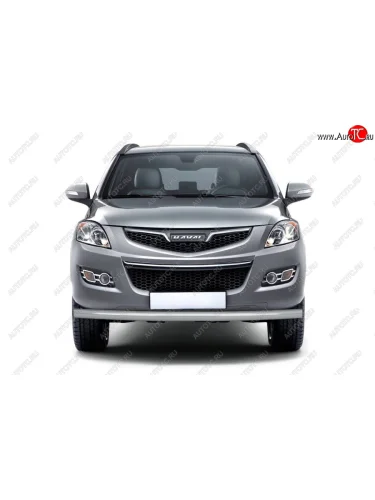 Защита переднего бампера Petroil Tuning (Ø63 мм) (Сталь с полимерным покрытием в цвет: серебристый ❞Искра❝) Haval H5 (2020-2023) рестайлинг