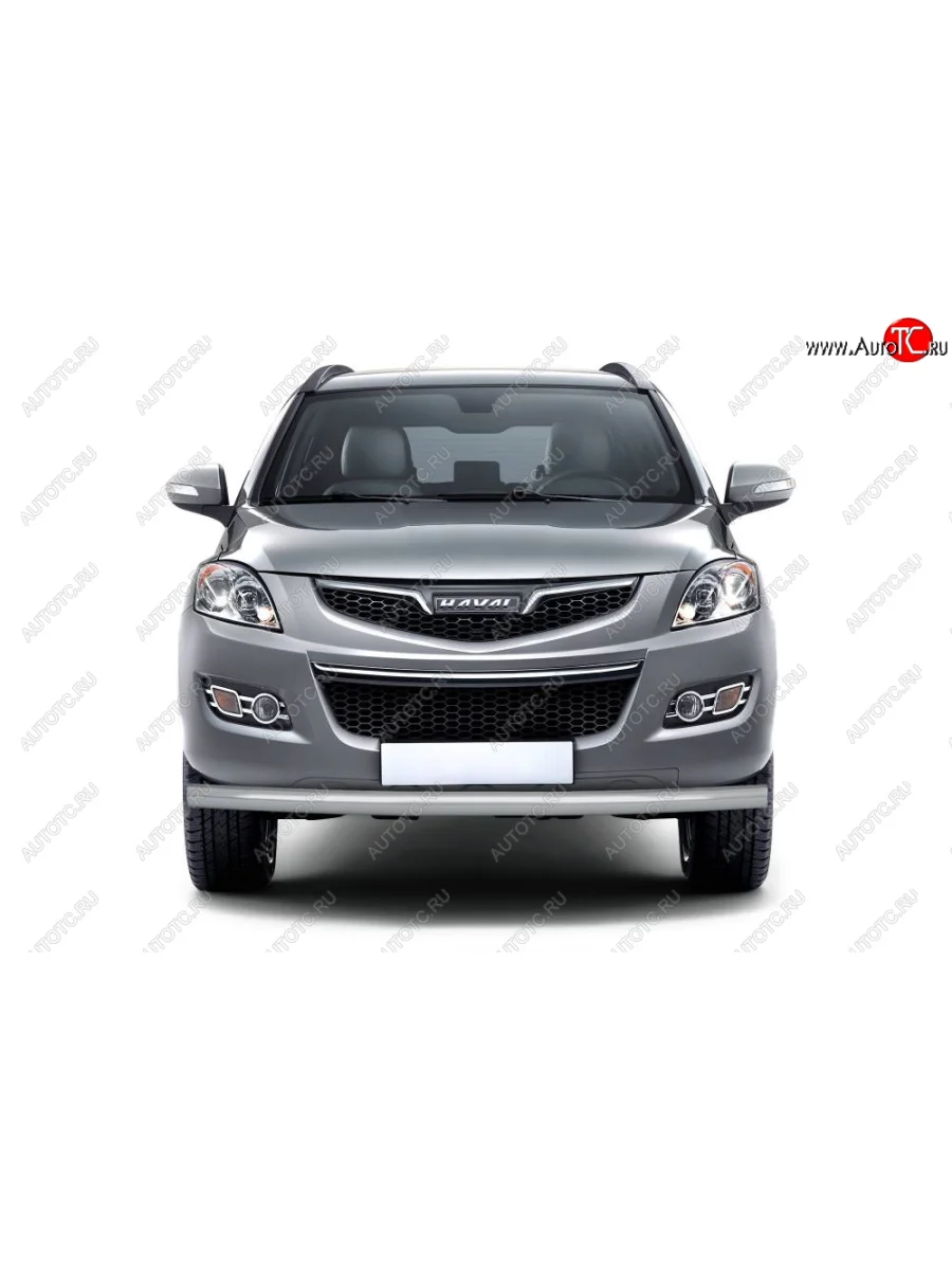 Защита переднего бампера Petroil Tuning (Ø63 мм)  Haval H5 (2020-2023) (Сталь с полимерным покрытием в цвет: серебристый ❞Искра❝)  в Перми Пермском крае