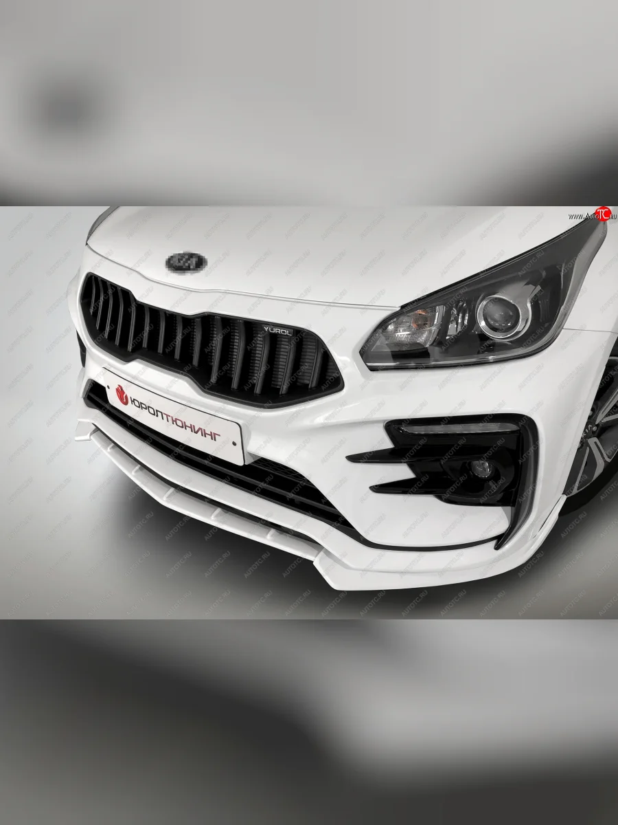 Сплиттер переднего бампера QUASAR KIA Rio 4 FB дорестайлинг седан (2016-2020) (Неокрашенный)  в Перми Пермском крае