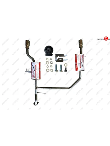 Раздвоенный глушитель под бампера серии KUDOS ТВС KIA Rio 4 FB дорестайлинг седан (2016-2020)