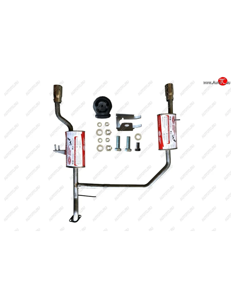 Раздвоенный глушитель под бампера серии KUDOS ТВС KIA Rio 4 FB дорестайлинг седан (2016-2020)  с доставкой в г. Пермь