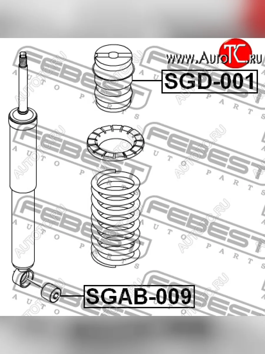 Отбойник заднего амортизатора Febest SSANGYONG Actyon дорестайлинг (2010-2013)  с доставкой в г. Керчь
