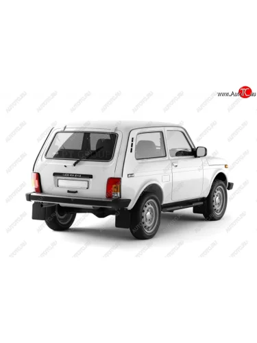 Защита порогов из трубы Ø63 мм с проступью Petroil Tuning (Сталь с полимерным покрытием в цвет: черный ❞Шагрень❝) Лада ВАЗ Нива 4х4  2121 - нива 4х4 ( 2131,  2121)